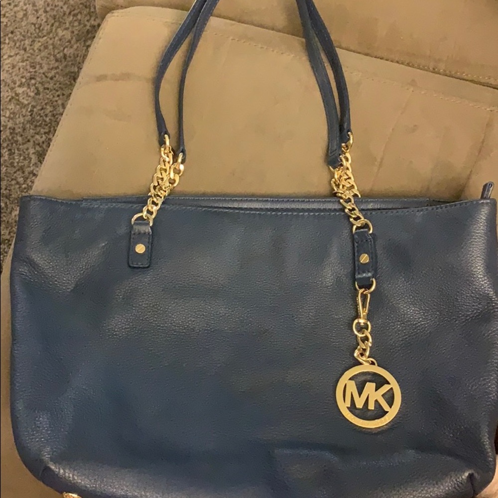Blue leather